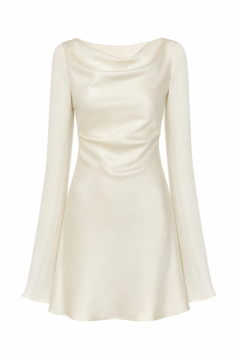 Backless Long Sleeve Mini Dress by BelloMia, shown on a plain white background