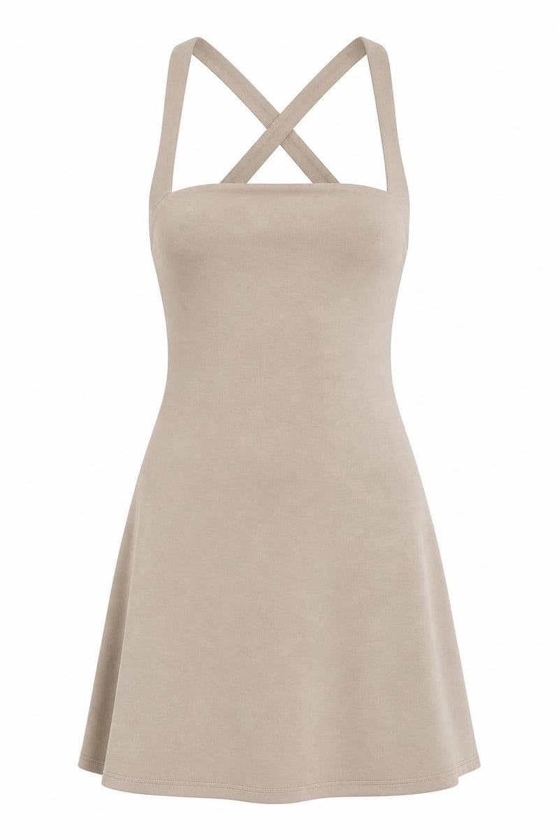 Crisscross Square Neck Dress