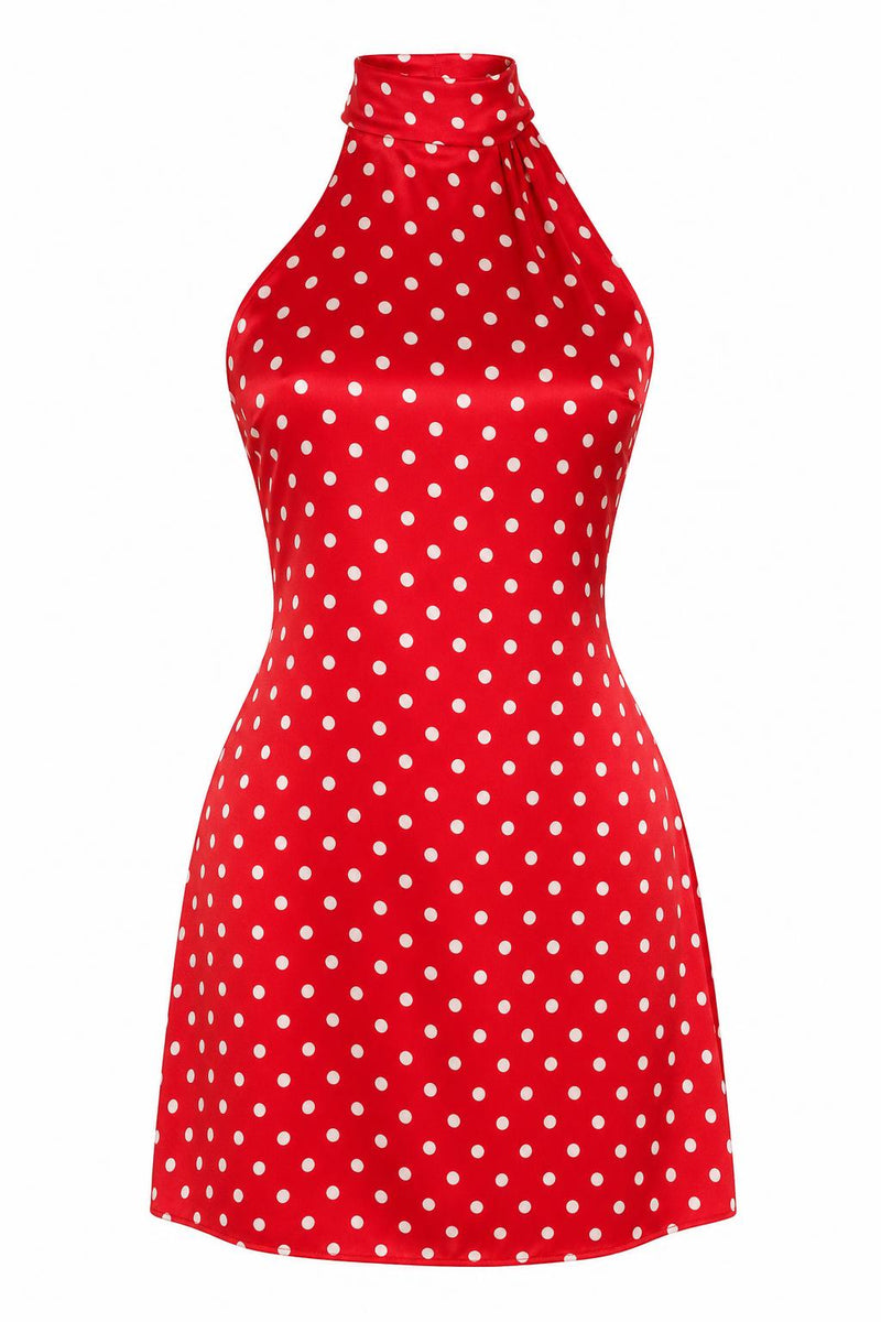 Polka Dot Sleeveless Mini Dress by BelloMia, shown on a plain white background